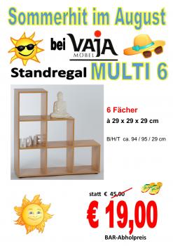 Standregal MULTI 6 Fächer Buche Dekor